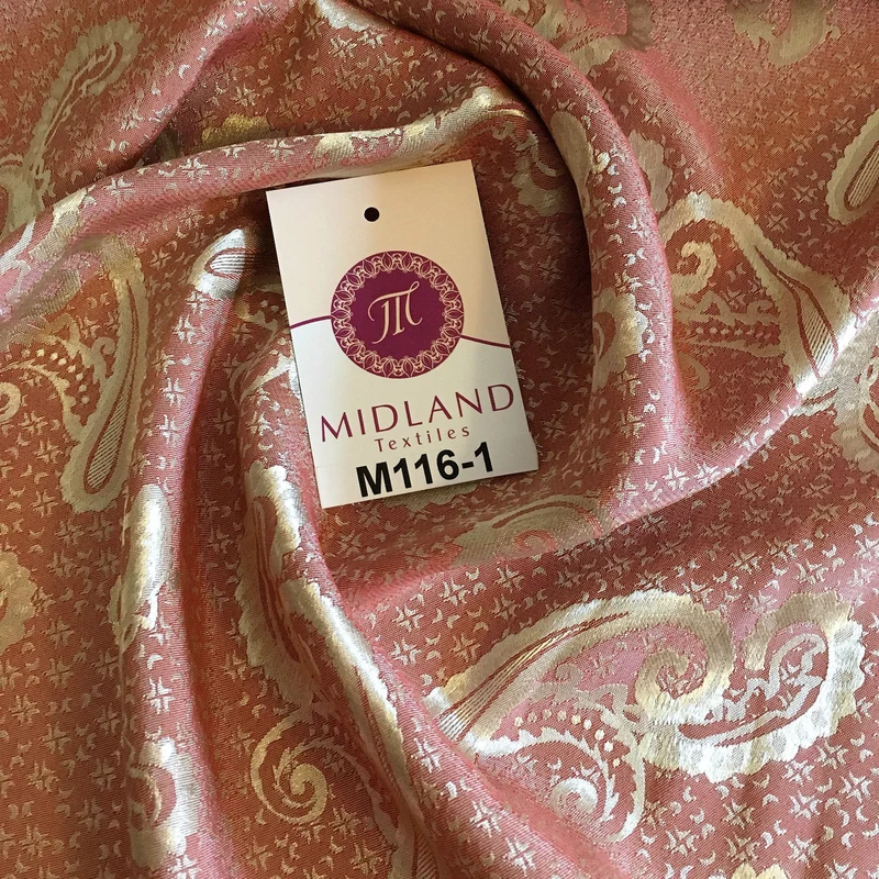 Two-Tone Paisley Satin Jacquard Dress Fabric, 58 in Wide, M116