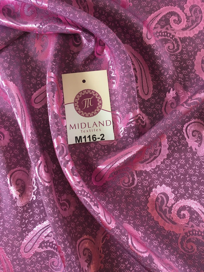 Two-Tone Paisley Satin Jacquard Dress Fabric, 58 in Wide, M116