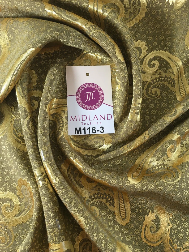 Two-Tone Paisley Satin Jacquard Dress Fabric, 58 in Wide, M116