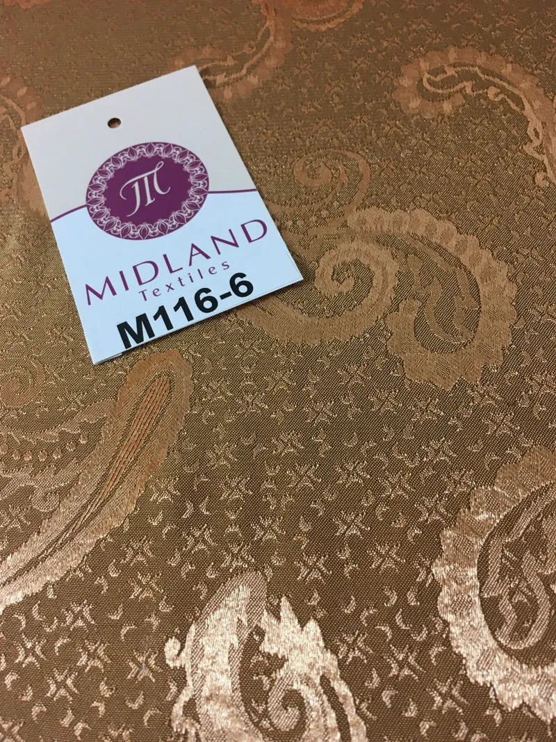Two-Tone Paisley Satin Jacquard Dress Fabric, 58 in Wide, M116
