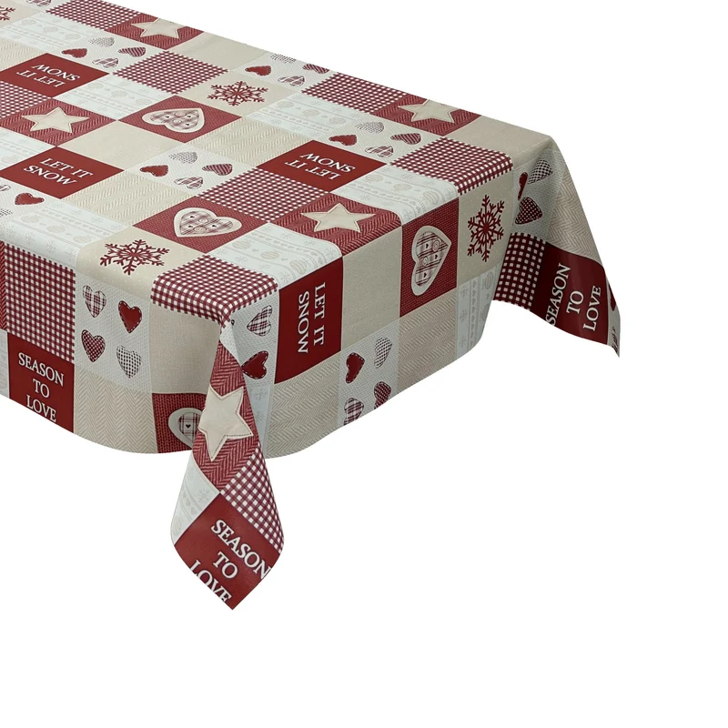 Wachstuch Tischdecke K71A Weihnachten LET IT SNOW Schneeflocken abwischbar eckig rund oval