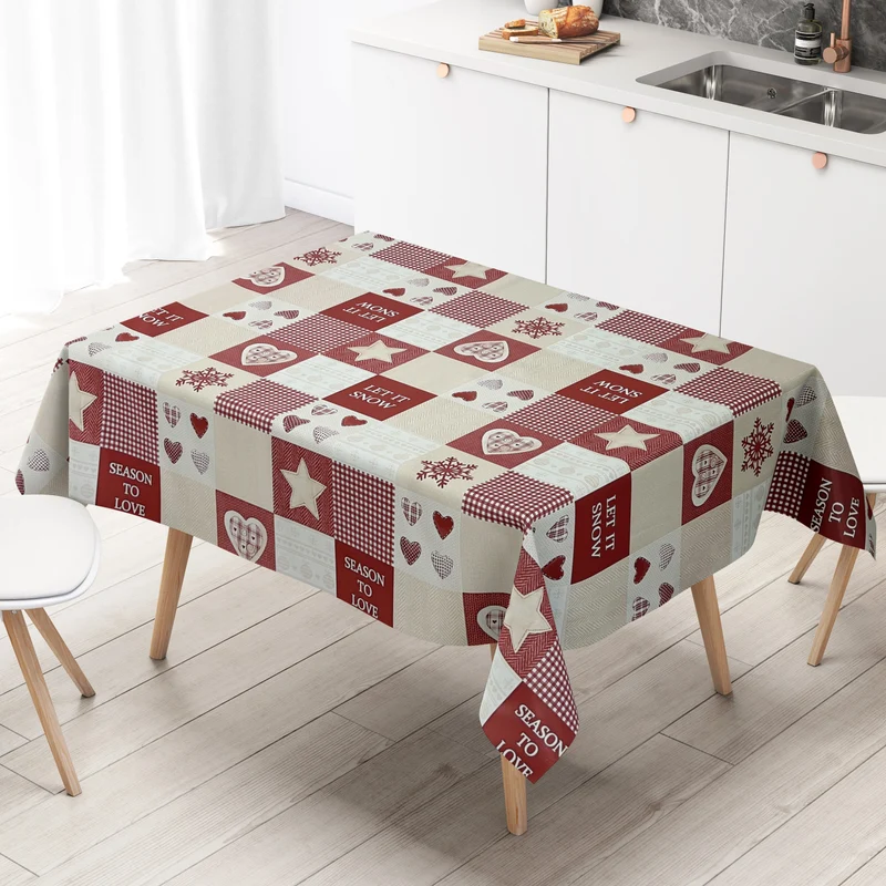 Wachstuch Tischdecke K71A Weihnachten LET IT SNOW Schneeflocken abwischbar eckig rund oval