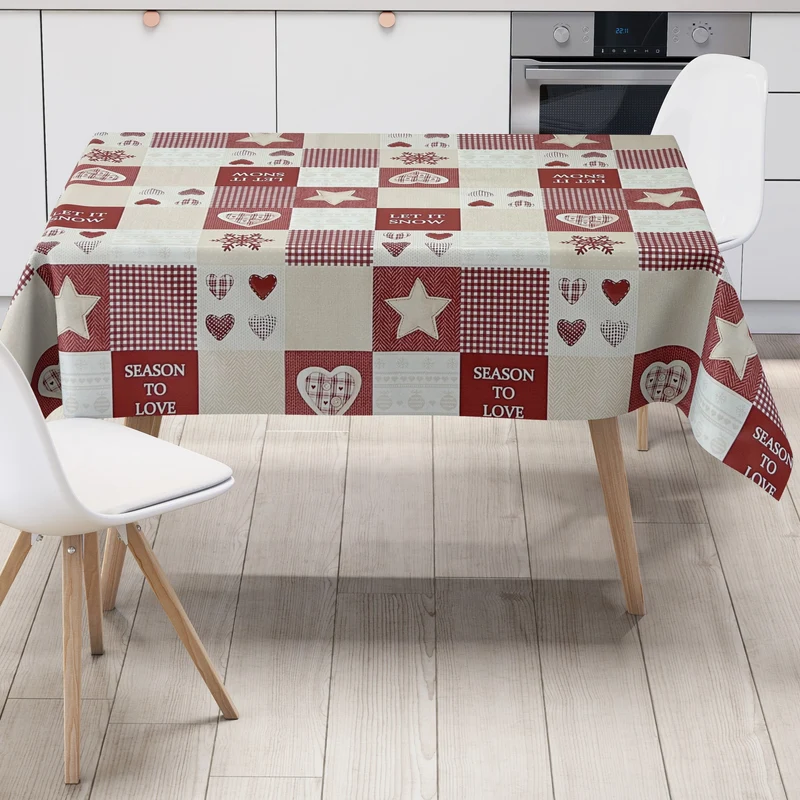 Wachstuch Tischdecke K71A Weihnachten LET IT SNOW Schneeflocken abwischbar eckig rund oval