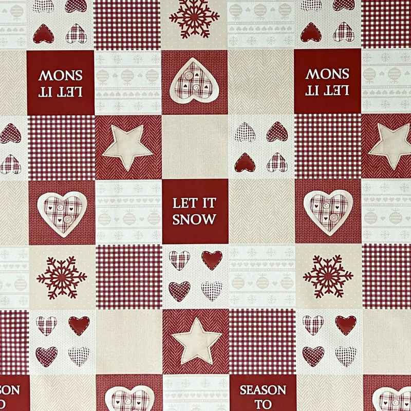 Wachstuch Tischdecke K71A Weihnachten LET IT SNOW Schneeflocken abwischbar eckig rund oval