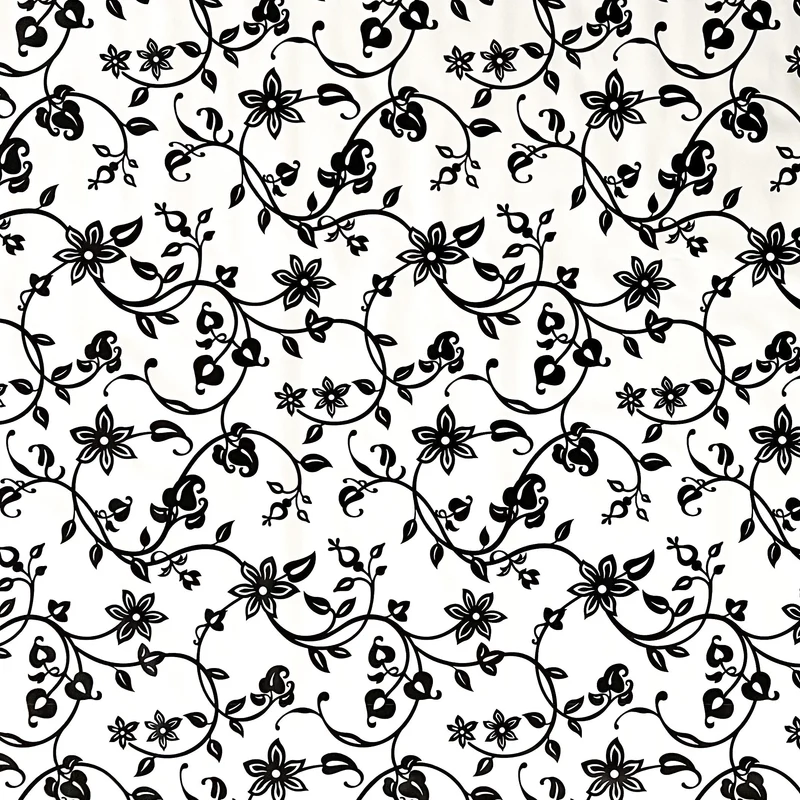 Wachstuch Tischdecke K117A Blumenranken Elegant schwarz weiss abwaschbar eckig rund oval