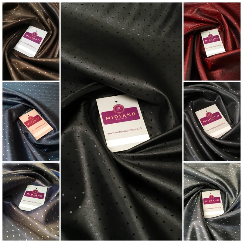Two Tone Cationic Dobby Spotted Jacquard Lining Fabric 60" Wide MK857 Mtex