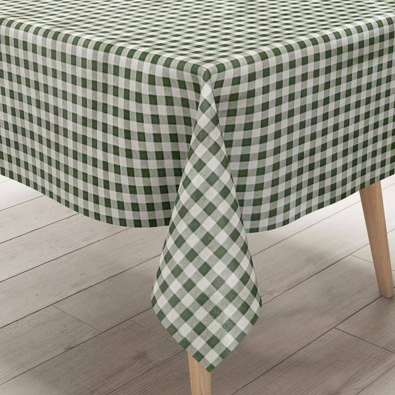 Wachstuch Tischdecke B1567-04 grün vichy kariert Karo Landhaus eckig rund oval Meterware