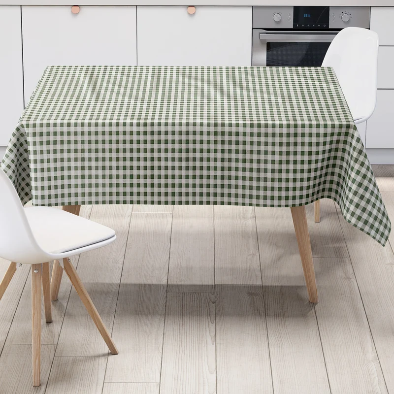Wachstuch Tischdecke B1567-04 grün vichy kariert Karo Landhaus eckig rund oval Meterware