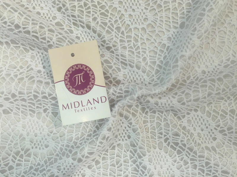Exquisite Floral Satin Backed Bonded Lace Net - 58" Wide - 1 Way Stretch M10