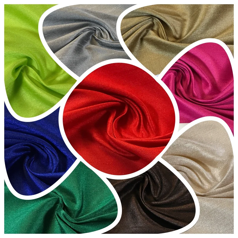 Faux Dupion Raw Silk Fabric - 100% Polyester Plain - Width 159cm/58" M410