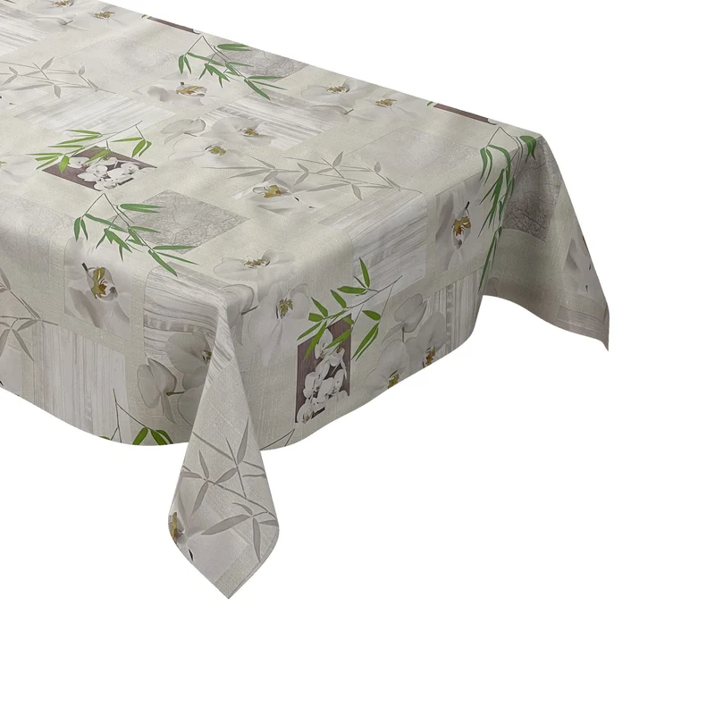 Wachstuch Tischdecke C147380 Orchideen auf Holz eckig rund oval