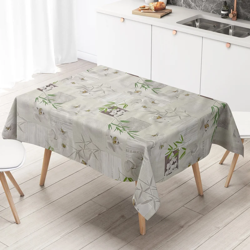 Wachstuch Tischdecke C147380 Orchideen auf Holz eckig rund oval
