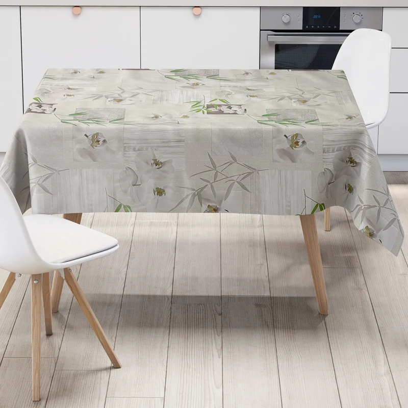 Wachstuch Tischdecke C147380 Orchideen auf Holz eckig rund oval