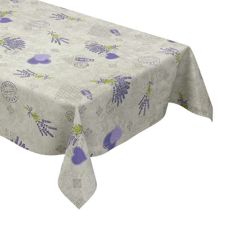 Wachstuch Tischdecke C146011 Lavendel Provence Herzen mediterran eckig rund oval