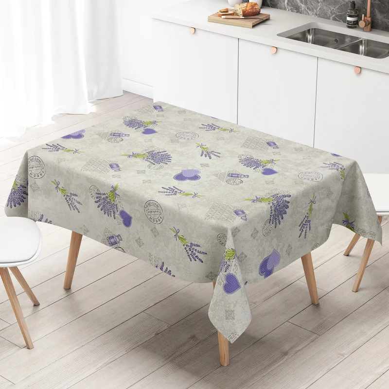 Wachstuch Tischdecke C146011 Lavendel Provence Herzen mediterran eckig rund oval