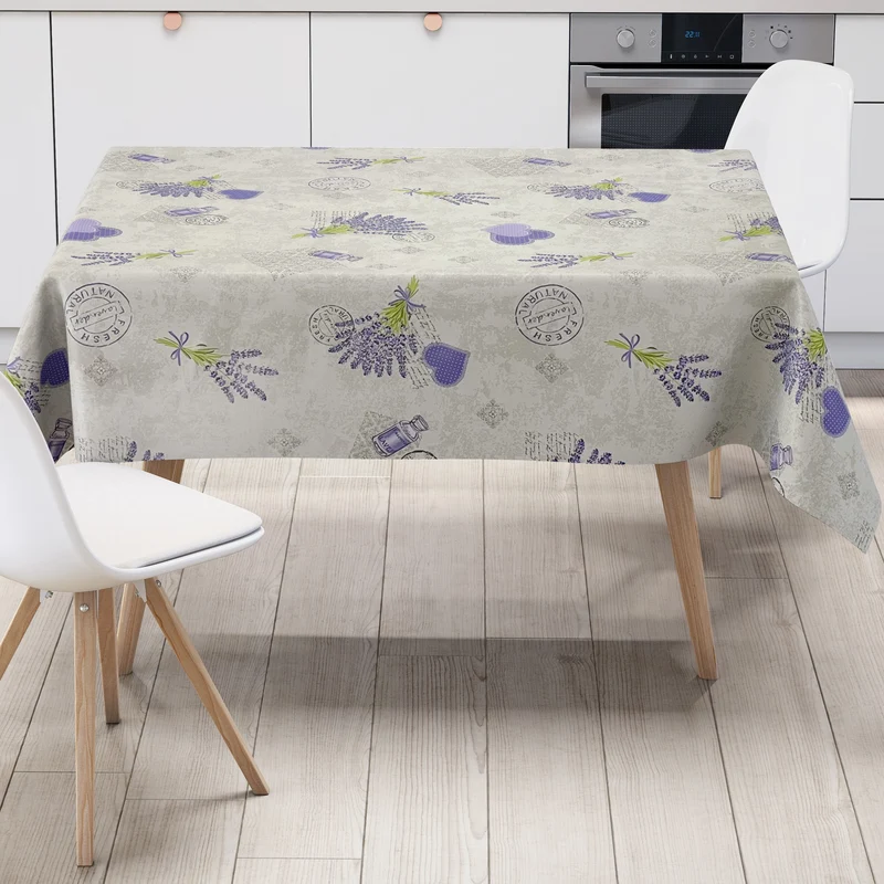 Wachstuch Tischdecke C146011 Lavendel Provence Herzen mediterran eckig rund oval