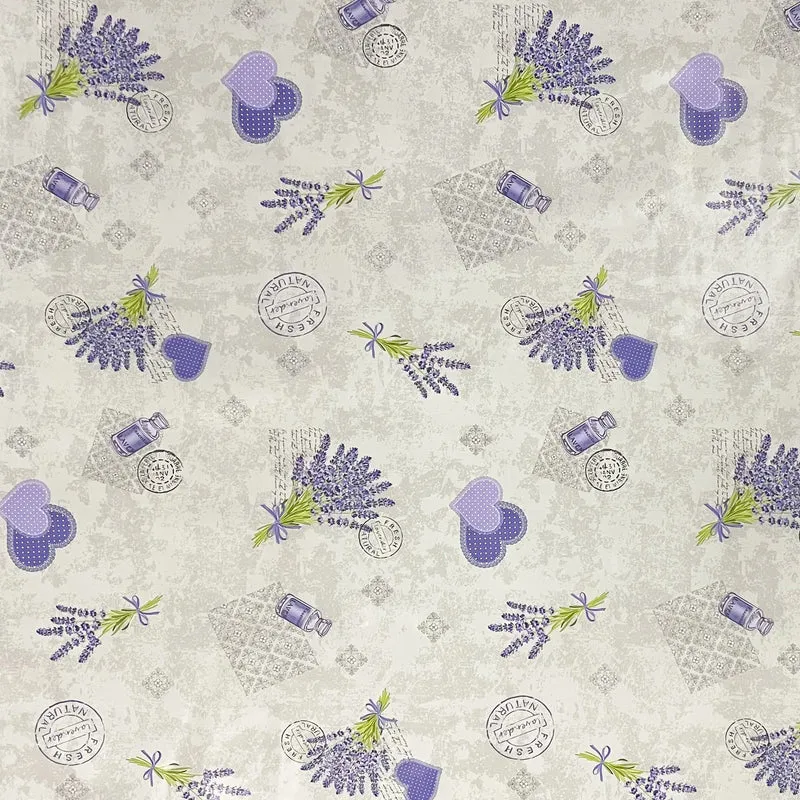Wachstuch Tischdecke C146011 Lavendel Provence Herzen mediterran eckig rund oval