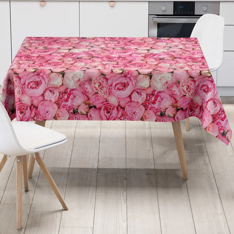 Wachstuch Tischdecke Meterware K-ML3203 Pfingstrosen Frühjahr eckig rund oval