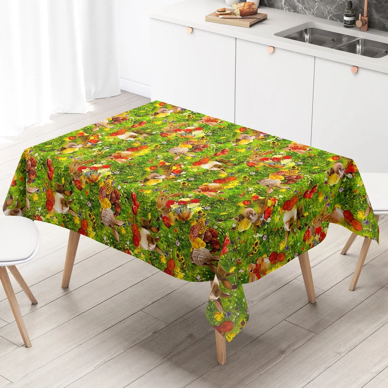 Wachstuch Tischdecke Meterware 01002-00 Ostern Osterhase Ostereier eckig rund oval