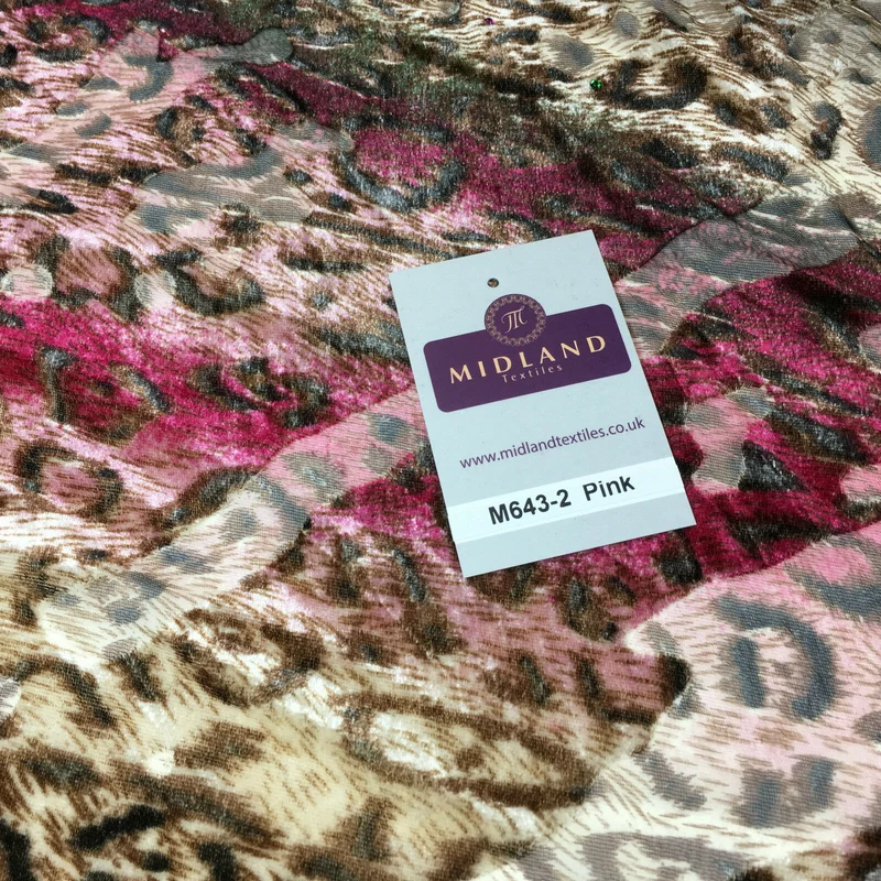 Animal print Velvet Devore Chiffon diagonal stone embellishment 55" wide M643