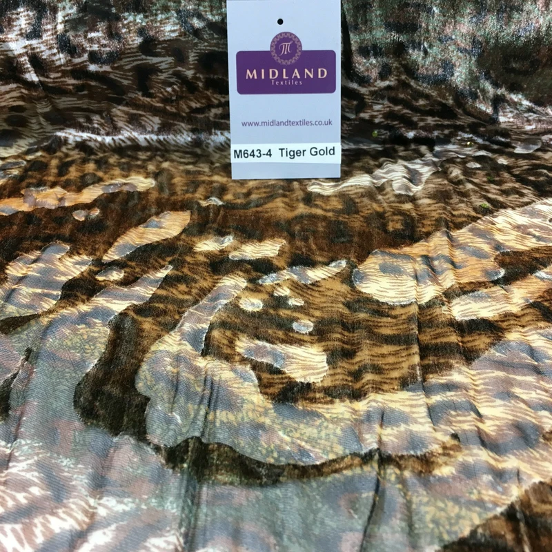 Animal print Velvet Devore Chiffon diagonal stone embellishment 55" wide M643