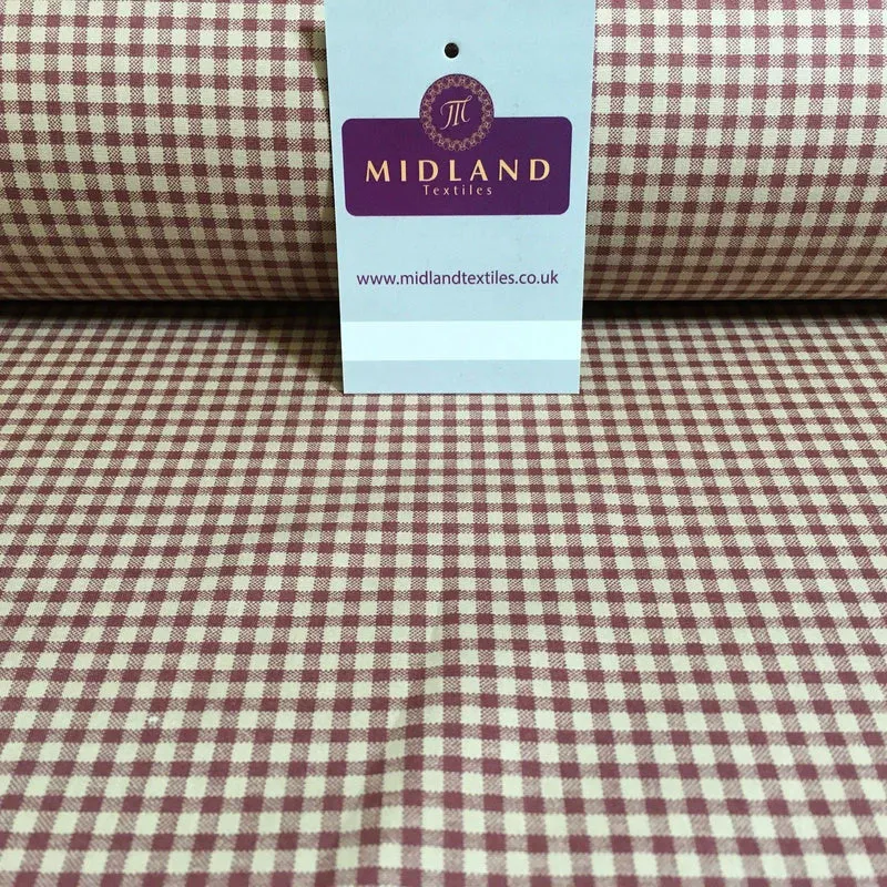 Printed Cotton Poplin Checked Gingham Dress Fabric 44" M758 Mtex