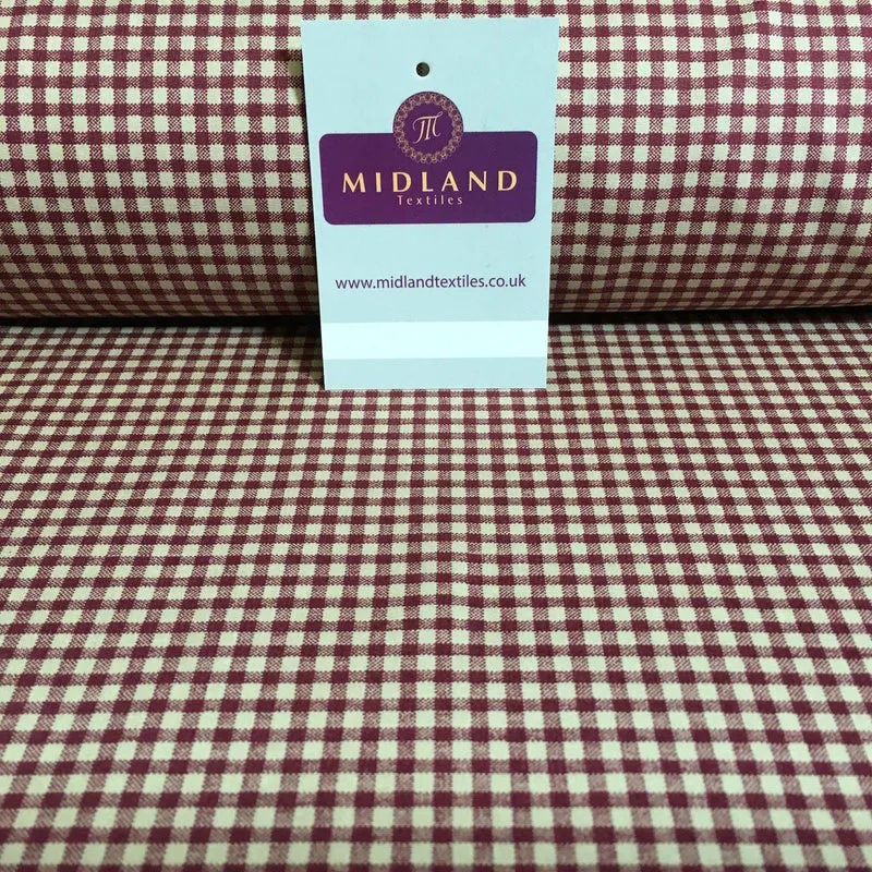 Printed Cotton Poplin Checked Gingham Dress Fabric 44" M758 Mtex