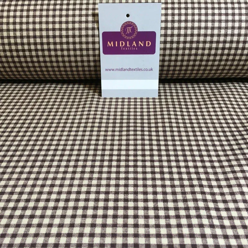 Printed Cotton Poplin Checked Gingham Dress Fabric 44" M758 Mtex