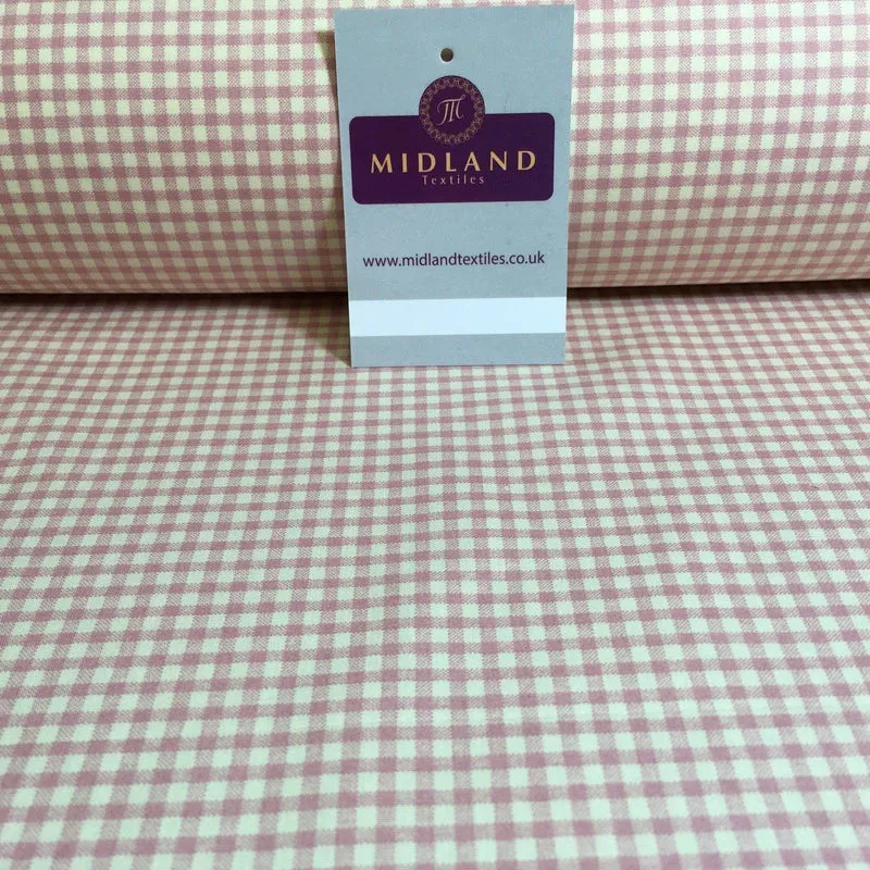 Printed Cotton Poplin Checked Gingham Dress Fabric 44" M758 Mtex