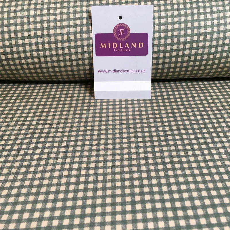Printed Cotton Poplin Checked Gingham Dress Fabric 44" M758 Mtex