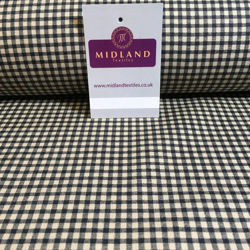Printed Cotton Poplin Checked Gingham Dress Fabric 44" M758 Mtex