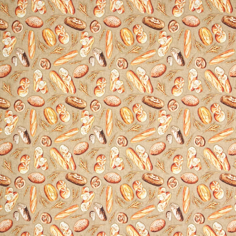Jacquard Tischdecke aus beschichteter Baumwolle mit Fleckenschutz BAGUETTE Brötchen Brot Bäckerei eckig rund oval