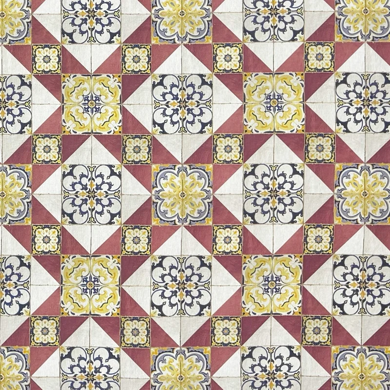 textile Tischdecke Jacquard beschichtete Baumwolle DG77 Mosaik Fliesen Malta eckig rund oval