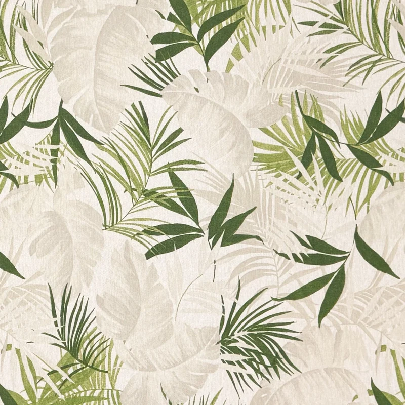 Tischdecke Jacquard beschichtete Baumwolle MARTINI Dschungel Palmen Blätter eckig rund oval