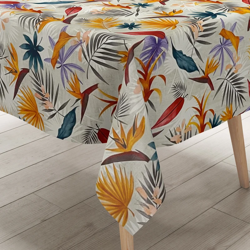 Wachstuch Tischdecke 01570-01 Monstera Blätter Dschungel floral eckig rund oval