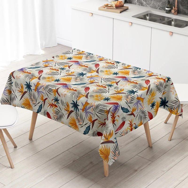Wachstuch Tischdecke 01570-01 Monstera Blätter Dschungel floral eckig rund oval