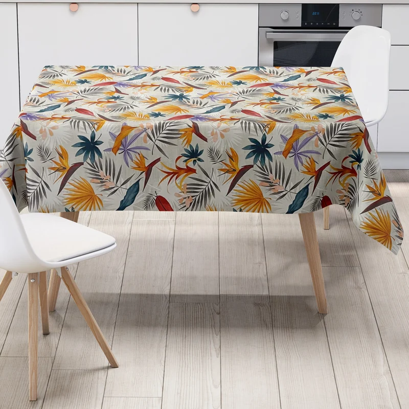 Wachstuch Tischdecke 01570-01 Monstera Blätter Dschungel floral eckig rund oval