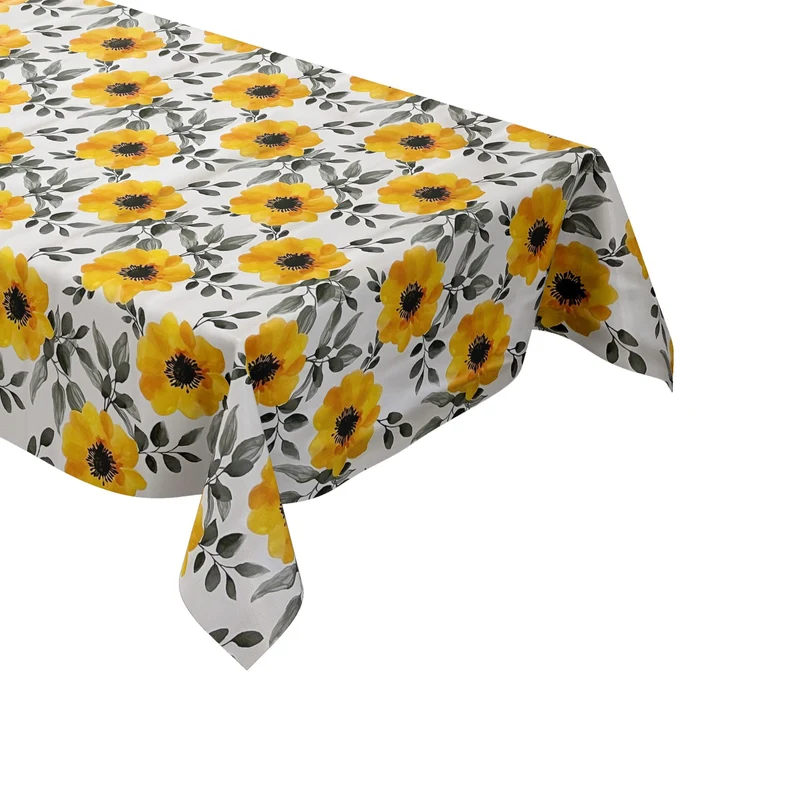 Wachstuch Tischdecke K150147 gelbe Rosen Blüten modern eckig rund oval Meterware