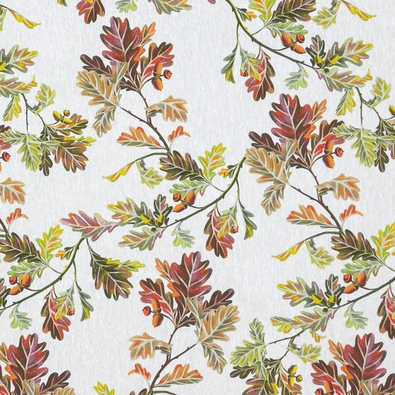 textile Tischdecke Jacquard beschichtete Baumwolle DP121 Herbst Laub Blätter eckig rund oval