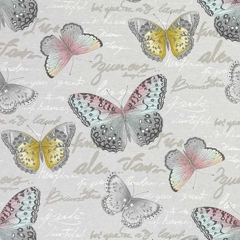 textile Tischdecke Jacquard beschichtete Baumwolle CEZANNE Schmetterlinge eckig rund oval