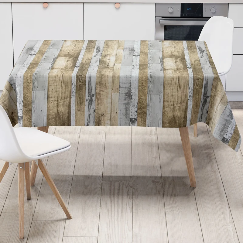 Wachstuch Tischdecke KE42230 Holz Skihütte Alm eckig rund oval