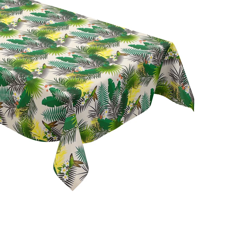 Wachstuch Tischdecke KE41410 Dschungel Palmen Kolibri eckig rund oval