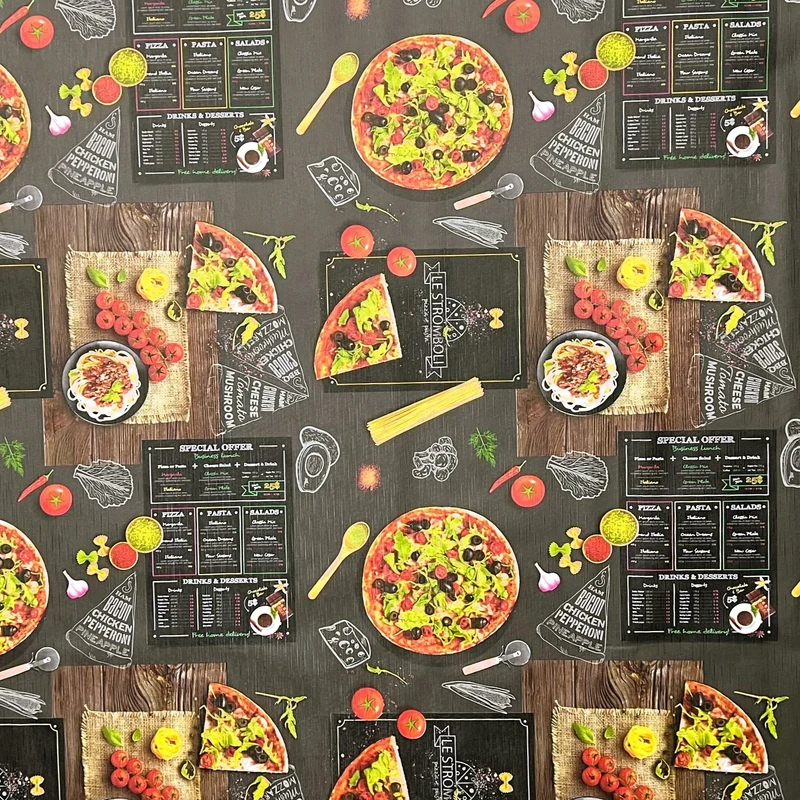 Wachstuch Tischdecke KE42710 geprägt Pizza Tomaten Holz eckig rund oval