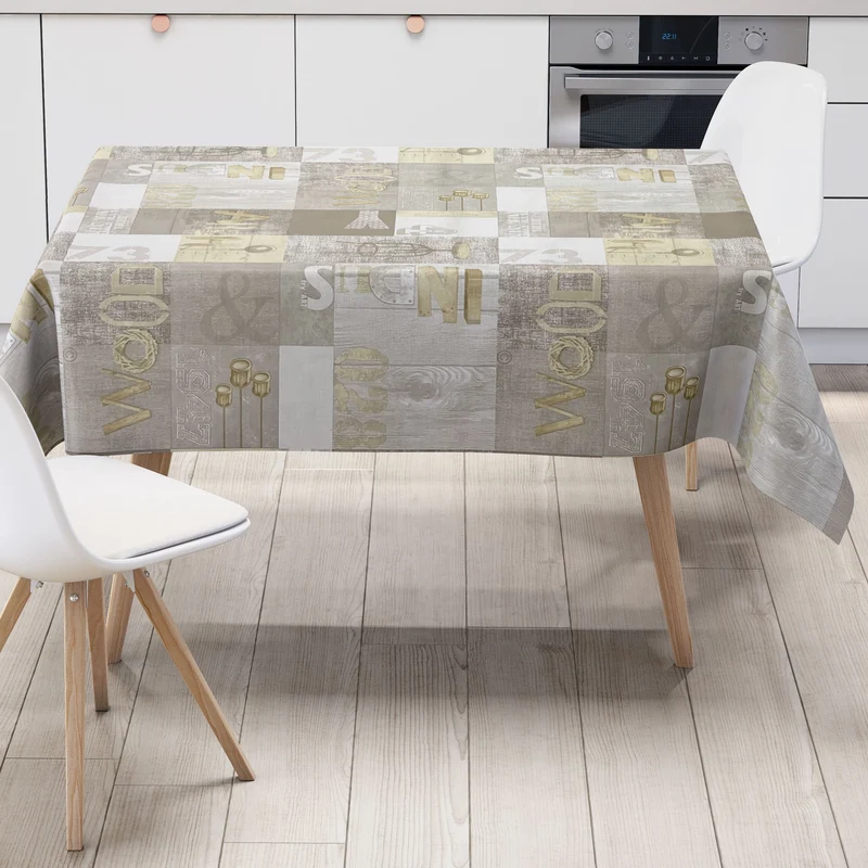 Wachstuch Tischdecke KE33610 geprägt Loft Holz Industrial eckig rund oval
