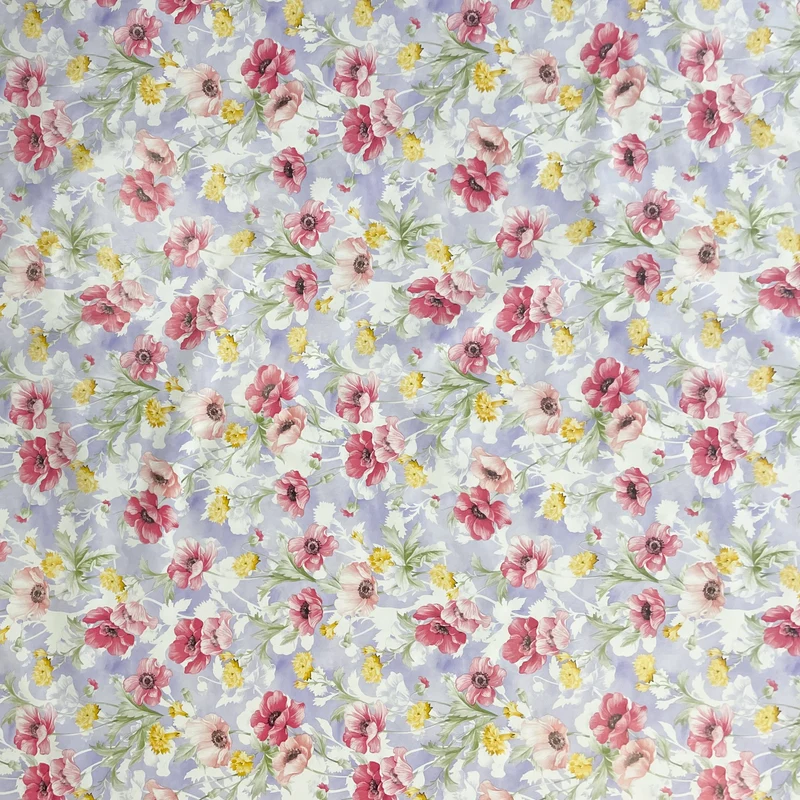 Wachstuch Tischdecke 01410-04 Mohnblumen Blüten Blumen floral lila flieder eckig rund oval