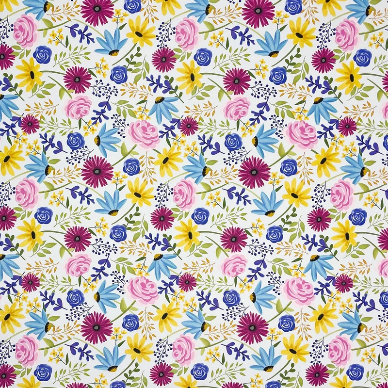 Wachstuch Tischdecke geprägt M19628 bunte Blumenwiese Rosen Sonnenblumen eckig rund oval