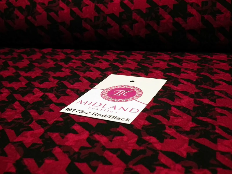 Dogtooth houndstooth soft feel printed crepe de chine fabric 58" M173 Mtex