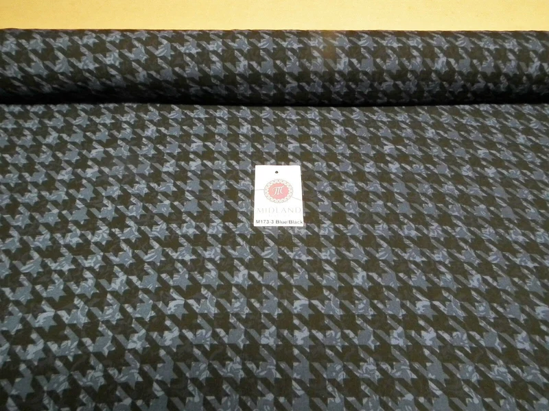Dogtooth houndstooth soft feel printed crepe de chine fabric 58" M173 Mtex