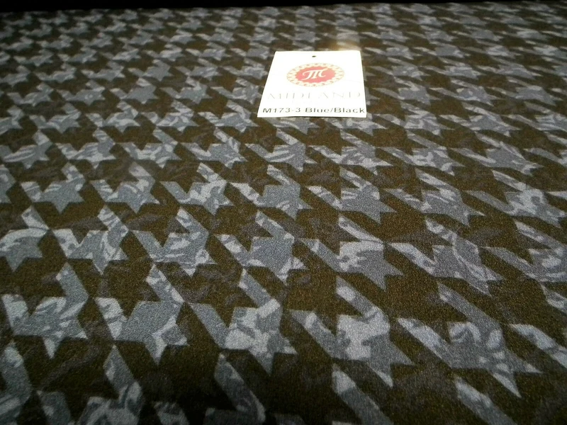 Dogtooth houndstooth soft feel printed crepe de chine fabric 58" M173 Mtex