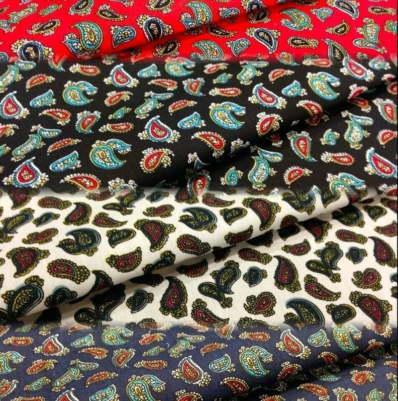 100% Cotton Printed Fabric 58" Wide Paisley Small - Per Metre- M121 Mtex